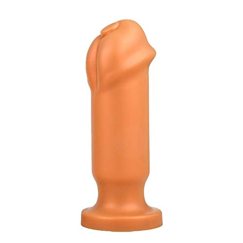 ChicLSQ Silikon Big Anal Plug Mit Saugnapf Groß Butt Plug Anal Dilatator Anus Vaginal Masturbation Dildo Real Dong Penis S M L XL Größe Bdsm Sexspielzeug FüR Paare/Männer/Frauen (Gold, M)