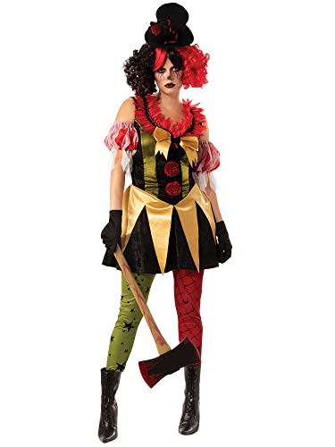 Bristol Novelty 301572L000 Böser Clown Frauenkostüm Erwachsene Verkleidung, Mehrfarbig