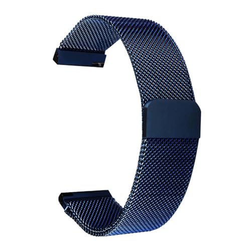 BOLEXA Magnetisches Mesh-Armband aus Edelstahl, universell, 16 mm, 18 mm, 20 mm, 22 mm, 24 mm, Uhrenarmband mit Schnellverschluss (Color : Blau, Size : 24mm)