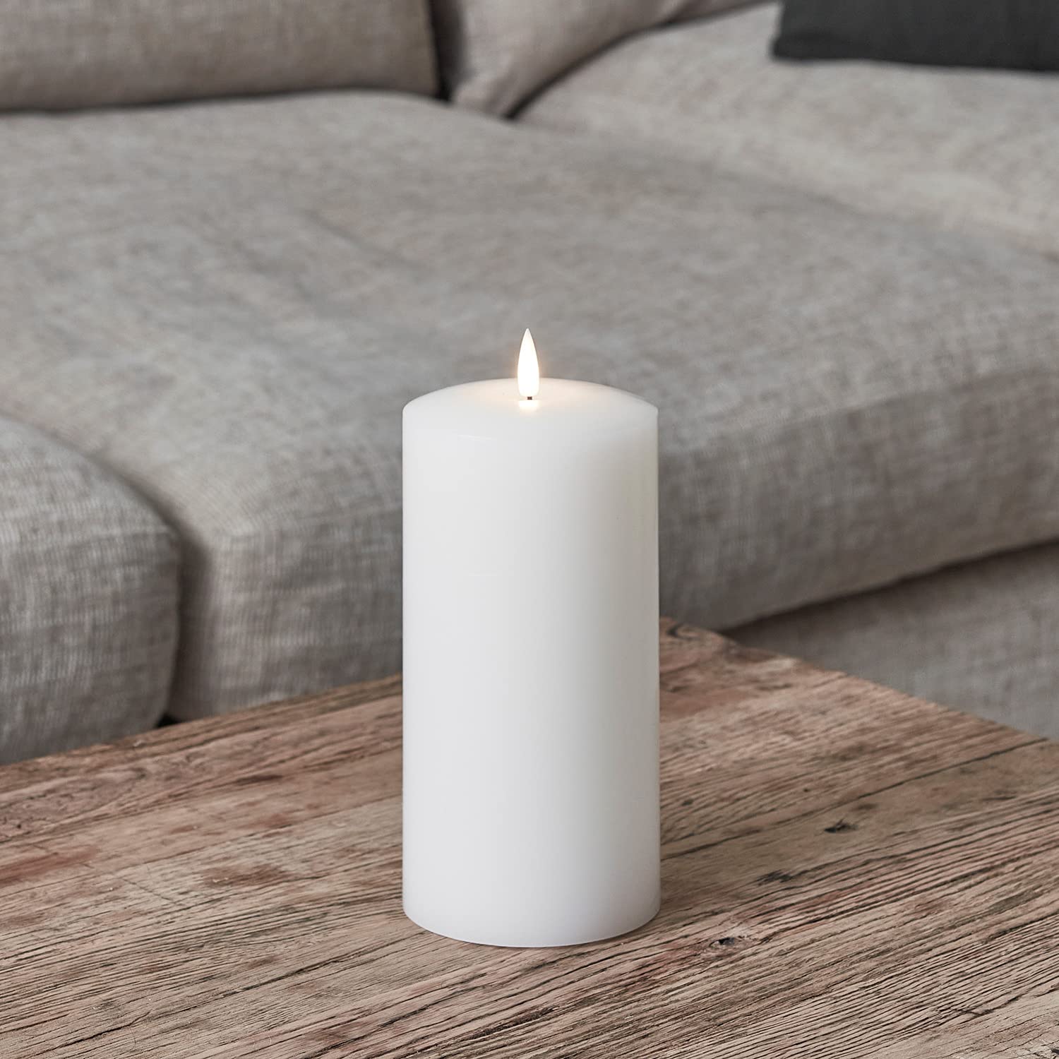 Lights4fun LED TruGlow® Kerze Weiß 20cm Timer Batteriebetrieben Innenbereich Muttertagsgeschenk Kerze