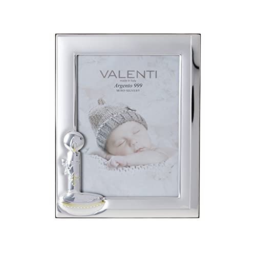Valenti&Co Bilderrahmen aus Silber, 13 x 18 cm, ideal als Geschenkidee für Feiern, als Taufe eines Kindes.