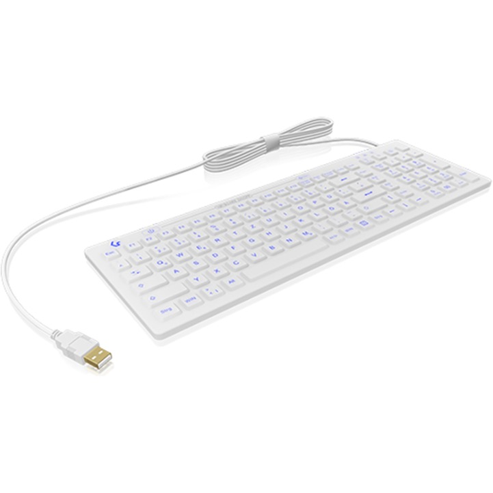 KEYSONIC 60886 - Tastatur, USB, Hygiene, weiß