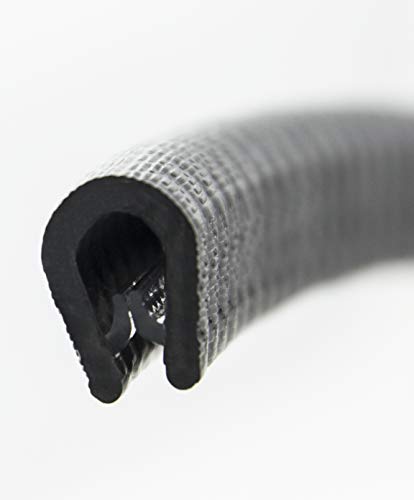 KS1-4S-POM Kantenschutzprofil von SMI-Kantenschutzprofi aus PVC Gummi - Klemmprofil mit POM Kunststoffeinlage - NICHT ROSTEND - Schwarz - selbstklemmend ohne Kleber, Klemmbereich 1-4 mm (20 m)