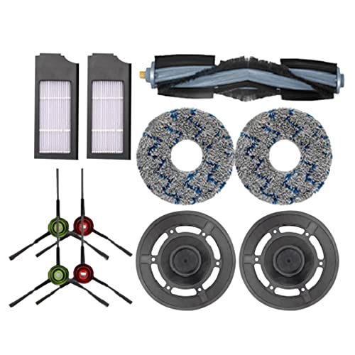 Bcowtte 11 Stück für Deebot T10 TURBO Staubsaugerfilter Hauptseitenbürste Mop Tuch Haushaltsreinigung