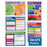 Data Representation-Poster, Informatik-Poster, Glanzpapier, 850 mm x 594 mm (A1), MINT-Poster für das Klassenzimmer, Bildungstabellen von 5 Stück Daydream Education