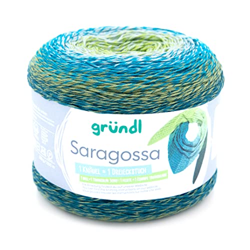 Gründl 4907-07 Saragossa Garn, Cotton, Frühlingsfrische color, 1 x 250 g, 250 Gramm
