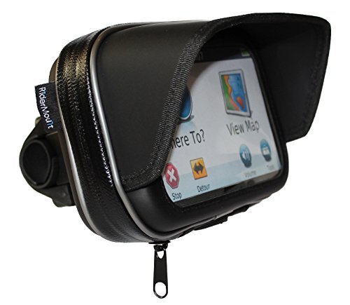 RiderMount Wasserdicht 12,7 cm Sonnenschutz GPS SatNav Schutzhülle mit Motorrad Lenker Halterung für Garmin Tomtom