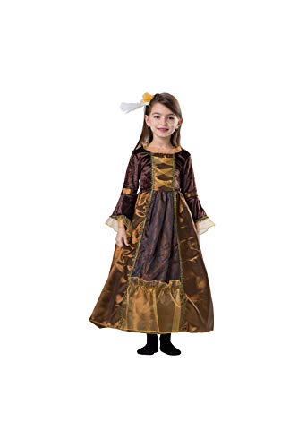 Dress Up America Herzogin Kostüm für Mädchen - Mittelalterliche Renaissance-Kleid - Herzogin verkleiden Inklusive Kleid und Haarspange - Brown