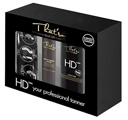 That'so Hd Tan Kit - Komplettes Peeling-Gel für die Bräunungsbox + Professionelles Selbstbräunungsspray + Applikationshandschuh - 450 ml