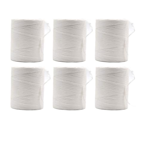 6 Rollen 180 m Rayon-Bast-Papiergarn Häkelband Stricken Sonnenhut Strandtasche Bastelgarn DIY-Dekoration Bastgarn DIY Handwerk (Color : 3, Size : 6 Rolls)