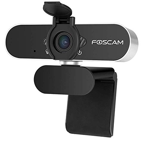 FOSCAM W21 Webcam 1080P Full HD mit Mikrofon, Webcam für Video-Chat und Aufnahme, kompatibel mit Windows, Linux, Mac und Android. Sichtschutz