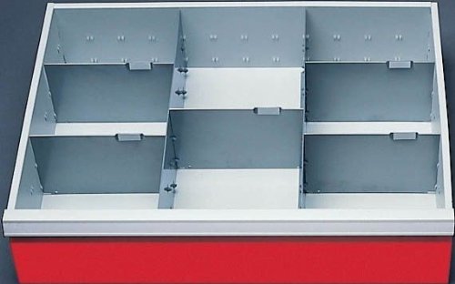Schubladeneinsatz Serie T500-6 Mittelfachschienen mit Trennwänden Schubladenschränke Schubladeneinsätze