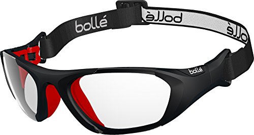 Bollé Kinder Baller Sonnenbrille, Black/Red Strap, Medium