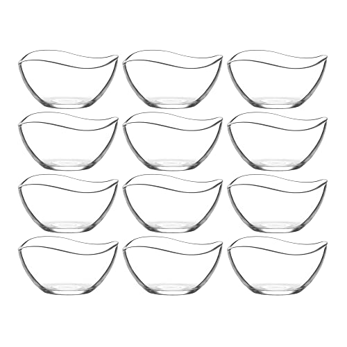 clearfee Glasschalen-Set 6-12tlg. aus hochwertigem Glas 215 ml oder 310 ml Schalen Dessertschale Vorspeise Bowl Glasschüssel (12Stk. 215 ml)