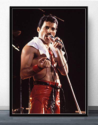 LCSLDW Leinwanddruck Freddie Mercury Queen Legendery Sänger Wandbilder Wohnzimmer Wandplakat Ölgemälde Wohnkultur Gemälde, 70X100Cm Ohne Rahmen