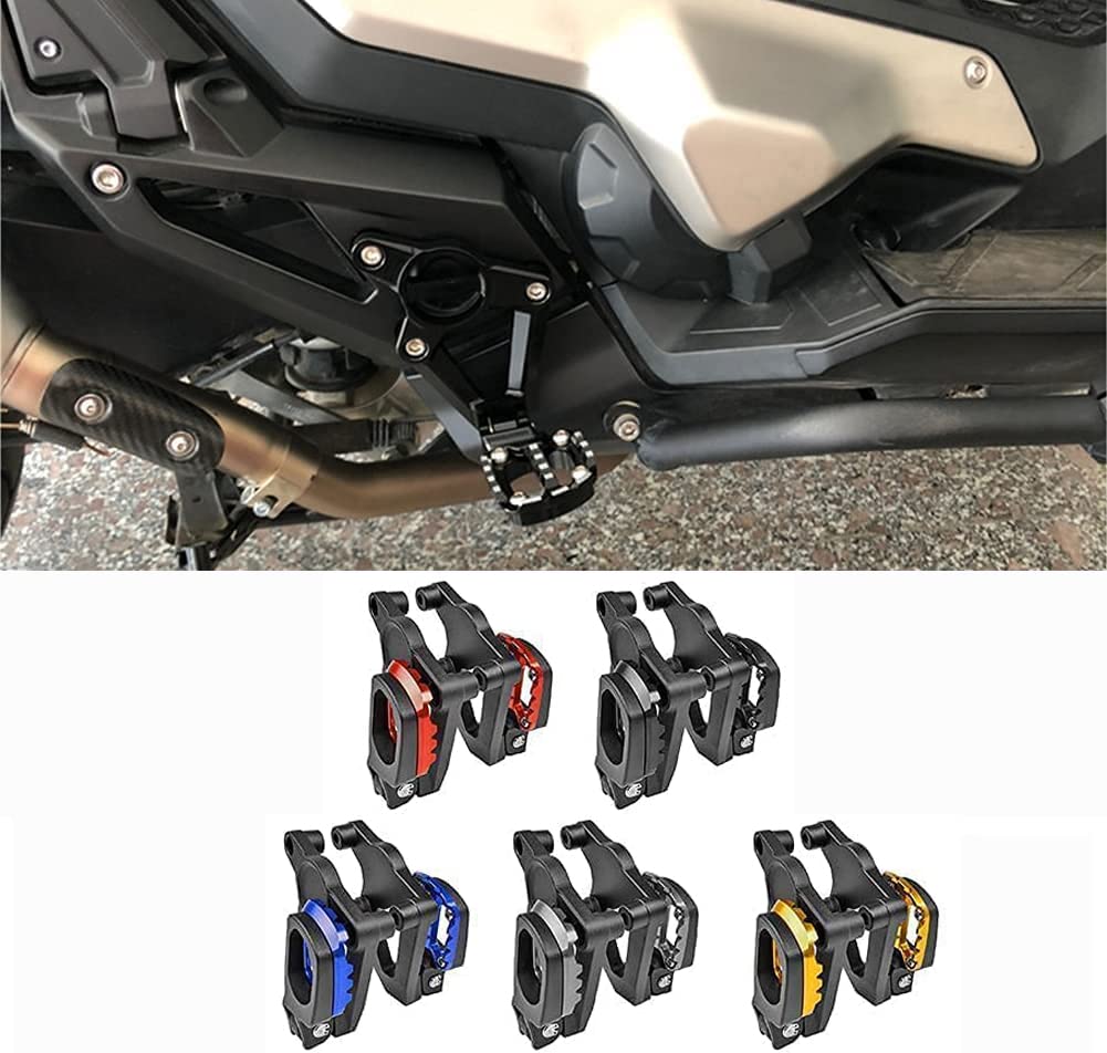 XX ecommerce Motorrad Aluminium Falten Rückseite Fußrasten Fußstützen Pedale Passagier für X ADV XADV 750 2017-2020 17 18 19 20(Schwarz)