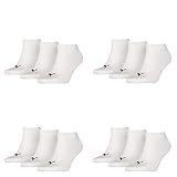 PUMA 12 Paar Sneaker Invisible Socken Gr. 35-49 Unisex für Damen Herren Füßlinge, Farbe:300 - white, Socken & Strümpfe:43-46