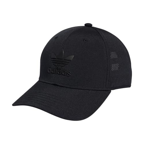 adidas Originals Men's Beacon Structured Precurve Snapback Cap, Black/Black Metallic, One Size