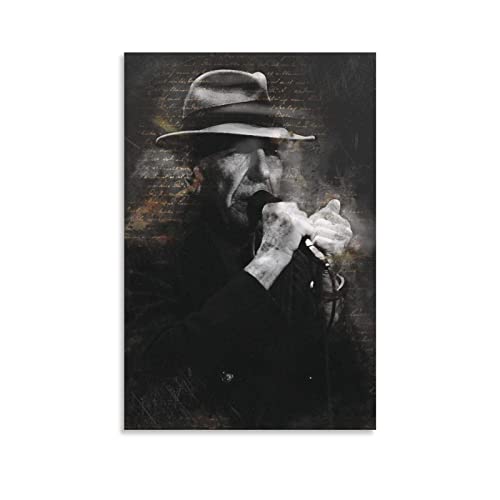 XXJDSK Poster Kunstdrucke Leonard Cohen Poster, Motorsport-Poster, hängende Bilder für Wanddekorationen, Zuhause, Schlafzimmer 60X90cm Kein Rahmen