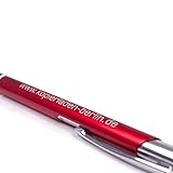 Kugelschreiber in rot mit individueller Gravur – hochwertiger Kuli aus Metall, mit persönlichem Text oder Logo selbst gestalten, 100 Stück