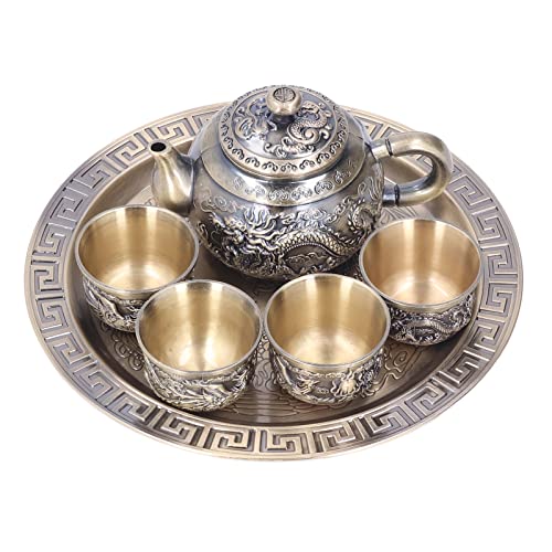 Marokkanisches Teeset, Türkische Teekanne Vintage Retro Komplettwerkzeuge mit Tassen Teller für Tischdekoration zum Geschenk
