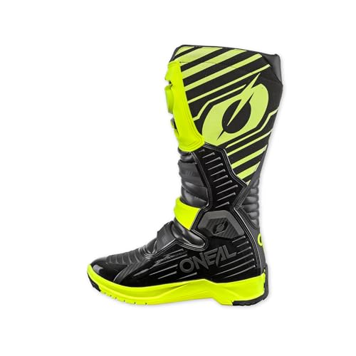 O'NEAL | Motocross-Stiefel | Enduro Motorrad | Anti-Rutsch Außensohle für maximalen Grip, Ergonomischer Fersenbereich, Perforiertes Innenfutter| RMX Boot EU | Erwachsene | Schwarz Neon-Gelb | Größe 44