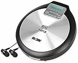ROXX Tragbarer CD Player mit Kopfhörer MP3 fähig Antishock Discman mit Netzteil PCD 600