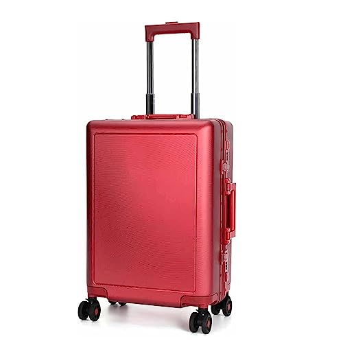 POCHY praktisch Koffer Gepäckkoffer mit Aluminiumrahmen und Rädern, großer Stauraum für Gepäck, TSA-Koffer mit Zahlenschloss leicht zu bewegen