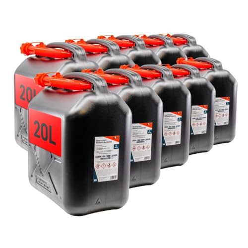 Benzin Kanister 20L (10x) schwarz Reservekanister Kraftstoff Öl