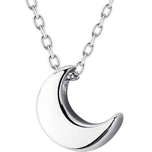 Thumby S925 Silbermond Halskette Weiblicher Tag Süß Glänzend Kleiner Mond Anhänger Kurze Schlüsselbein Kette Weiblich, S925 Silberkette, Wie Gezeigt