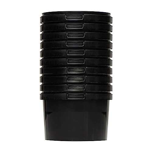 BenBow Eimer mit Deckel 0,5l schwarz 20x 0,5 Liter - lebensmittelecht, stabil, luftdicht, auslaufsicher, geruchsneutral - Aufbewahrungsbehälter aus Kunststof - leer