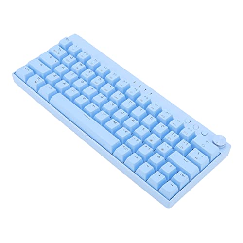 Mechanische Tastatur, 64 Tasten RGB Ergonomische 1800 MAh Wiederaufladbare Tastatur, Kabellose 2,4 G//Type-c Kabelgebundene Schreibmaschine, für für für OS (Linearer