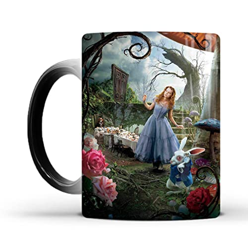 Undify Alice im Wunderland Tasse mit Farbwechsel, Keramik, Kaffeetasse, Thermo-Teetasse, Geschenk