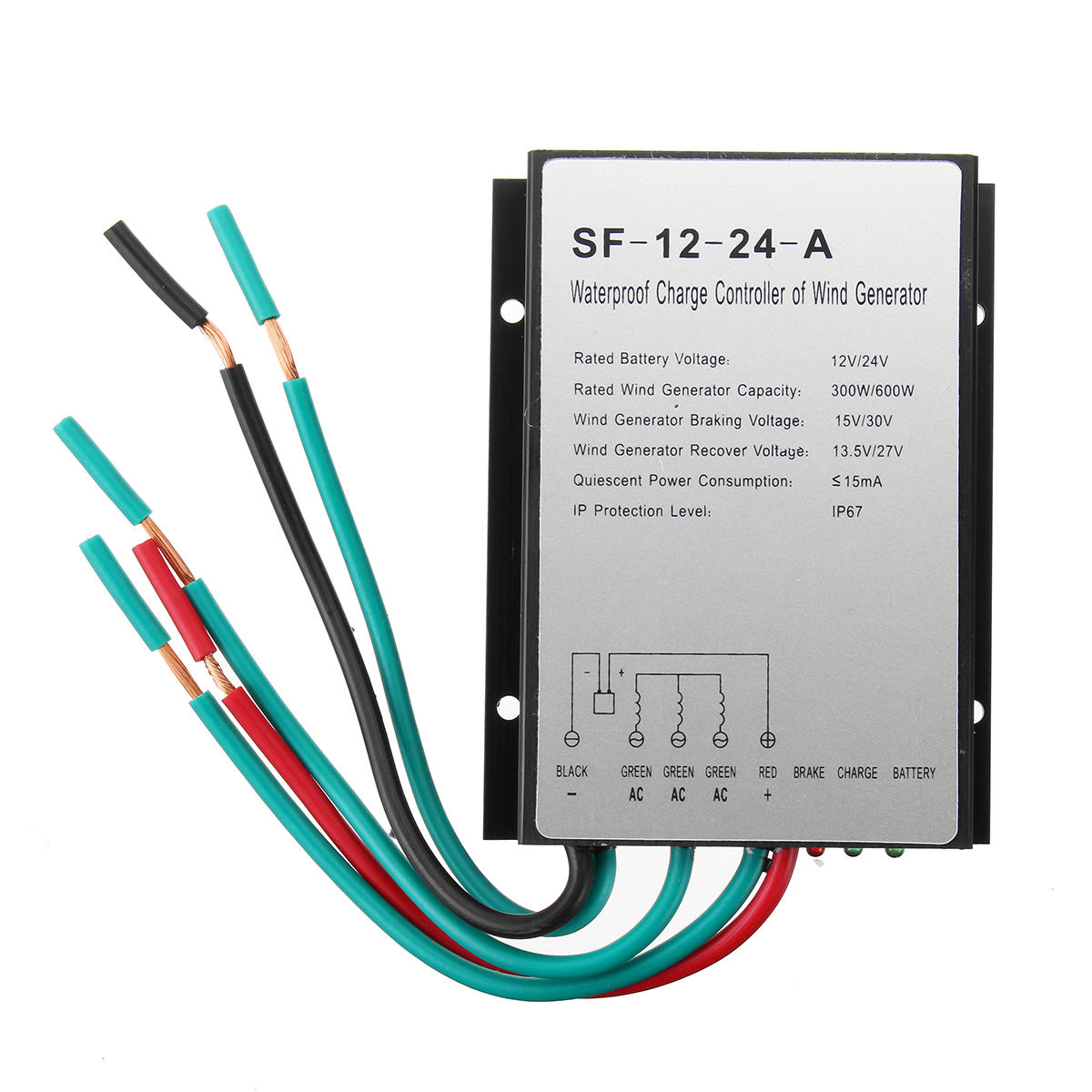 12V/24V Wind Generator Charge Controller 300W/600W Waterproof Wind And Light Hybrid Controller