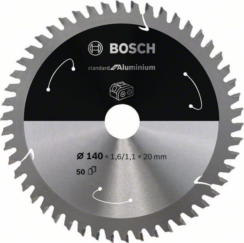 Bosch Akku-Kreissägeblatt Standard for Aluminium, 140 x 1,6/1,1 x 20, 50 Zähne 2608837755