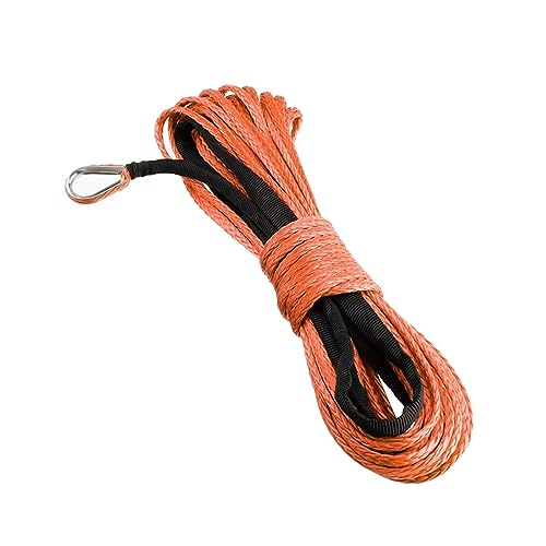 DELURA Synthetisches Windenseil 15M 7700LBs Hebeseil Grau Ummanteltes Synthetisches Faser-Anhängerseil Autowasch-Wartungsseil for ATV UTVs (Color : Orange)