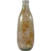 Vase Beige mit goldenen Akzenten aus Recycling-Glas Flaschenform 40cm