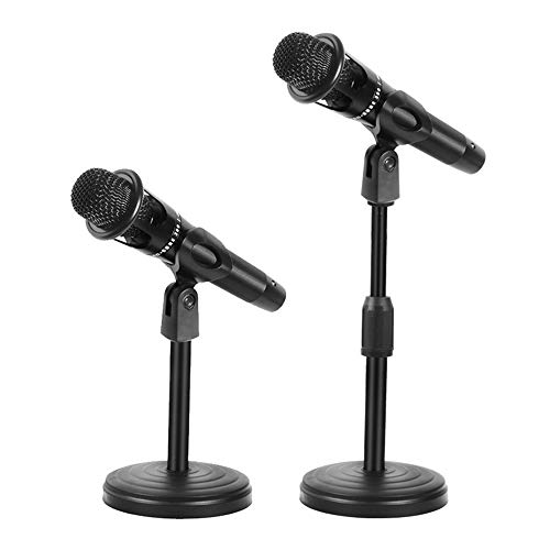 Universal-Mikrofonständer für den Schreibtisch, verstellbar, mit Kunststoff-Mikrofon-Clip, 2er-Set