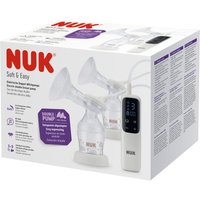 NUK Soft & Easy elektrische Doppelmilch-Milchpumpe | mit Akku und weichen Brustaufsätzen | inkl. NUK Perfect Match Babyflasche 150 ml | 1 Stück