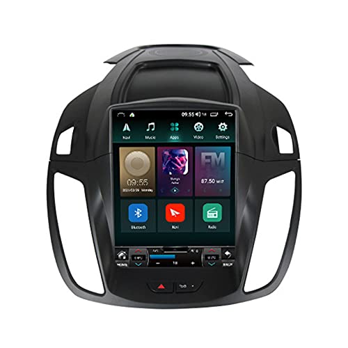 ADMLZQQ Touchscreen 9.7" Doppel-Din-Radio Mit Carplay Bluetooth Für Ford Kuga Escape 2013-2018,Autoradio Mit GPS-Lenkradsteuerung Rückfahrkamera Mirror Link 4G LTE WiFi AM/FM DSP,Ts6