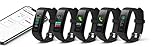 Technaxx Fitnesstracker TX-HR7 mit Temperaturmessung - Herzfrequenz, Schrittzahl, Strecken, verbrannte Kalorien, Schlafzeit, Wetter, Datum, Uhrzeit, Gesundheit, SMS, WhatsAPP, 0,96“ Farbbildschirm