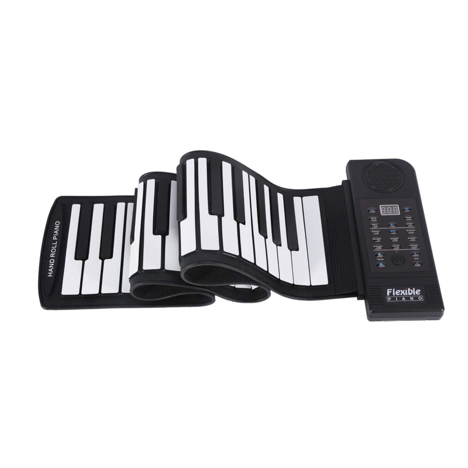 Roll Up Piano, tragbares 61 Tasten elektronisches weiches Silikon Flexibles Klavier Elektronische digitale Musik Tastatur Klavier für Kinder Erwachsene Home Entertainment Musikpraxis