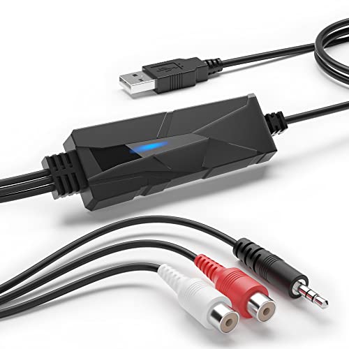 VTOP USB 2.0 Audio Grabber - Digital Audio Capture Card/Kassette MP3 Konverter/CD Mp3 Recorder - für FM Radio,Boombox,Minidisc,Kassetten Digitalisieren