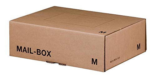 Mailbox Versandkarton Versandbox wiederverschließbar 331 x 241 x 104 mm Braun M 20 Stück