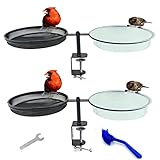 NKSNova Vogelfutterstation und Badewanne, mit Reinigungsbürste und Schraubenschlüssel, 2 Stück