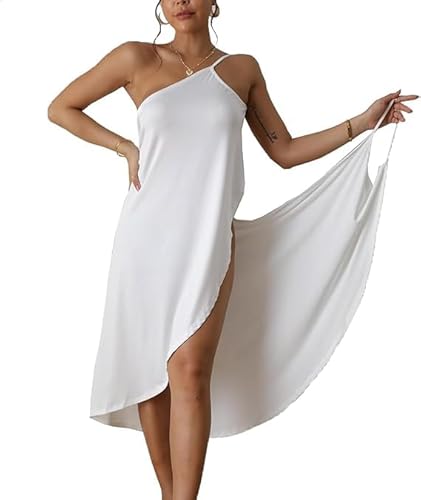INXKED Women's Wrap Dress Cover-up, Womens Cover Ups Beach Spaghetti Strap Sarongs Beach Backless Wrap Midi Dresses (07,2XL)
