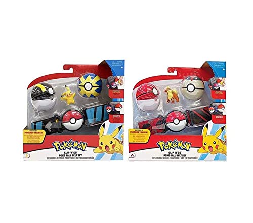 Pokemon 95283 PKW – Clip 'n' Go Poke Ball Gurt-Set (Sortiment), Mehrfarbig