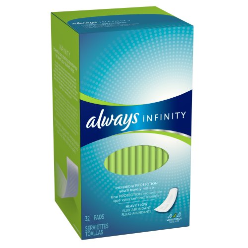 Always Infinity Feminine Binden ohne Flügel, super Saugfähigkeit, 32 Stück – 2 Stück (insgesamt 64 Stück)