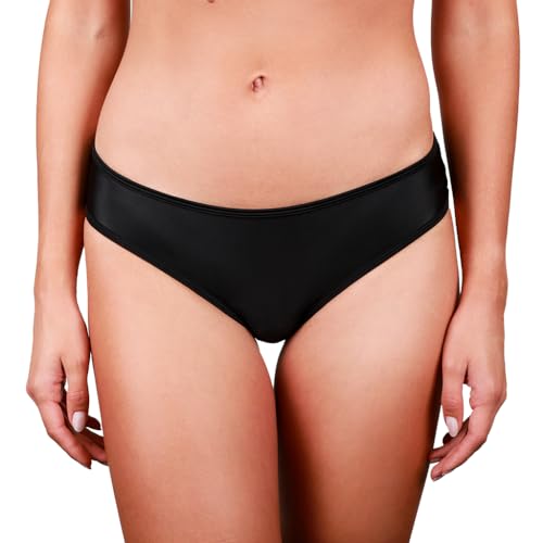 Taynie Beach Bikini Perioden Unterwäsche leichte Blutung - auslaufsichere & atmungsaktive Menstruationsunterwäsche - ersetzt 3 Tampons, Periodenslip Tragedauer bis 12Std, waschbar 60°C (38, Schwarz)