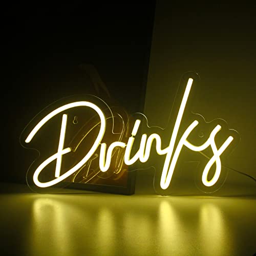 Drinks Buchstabe Leuchtschild Warmweiß USB Betrieben LED Neon Licht Wand Dekoration für Restaurant Esszimmer Bar Gruppe